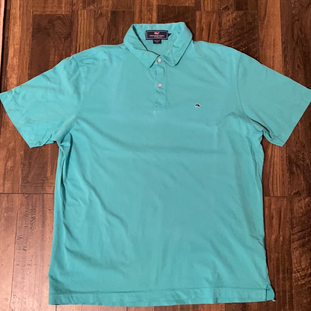 Vineyard Vines Men’s Green/Blue Polo Shirt - size XL